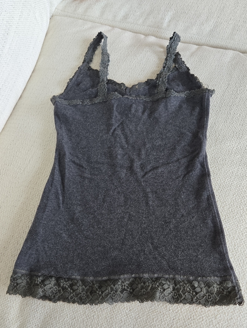 Vintage Y2K Abercrombie & Fitch 2000s Lace Bow Trim Fitted Cami Fairy Tank Top S - Picture 10 of 14